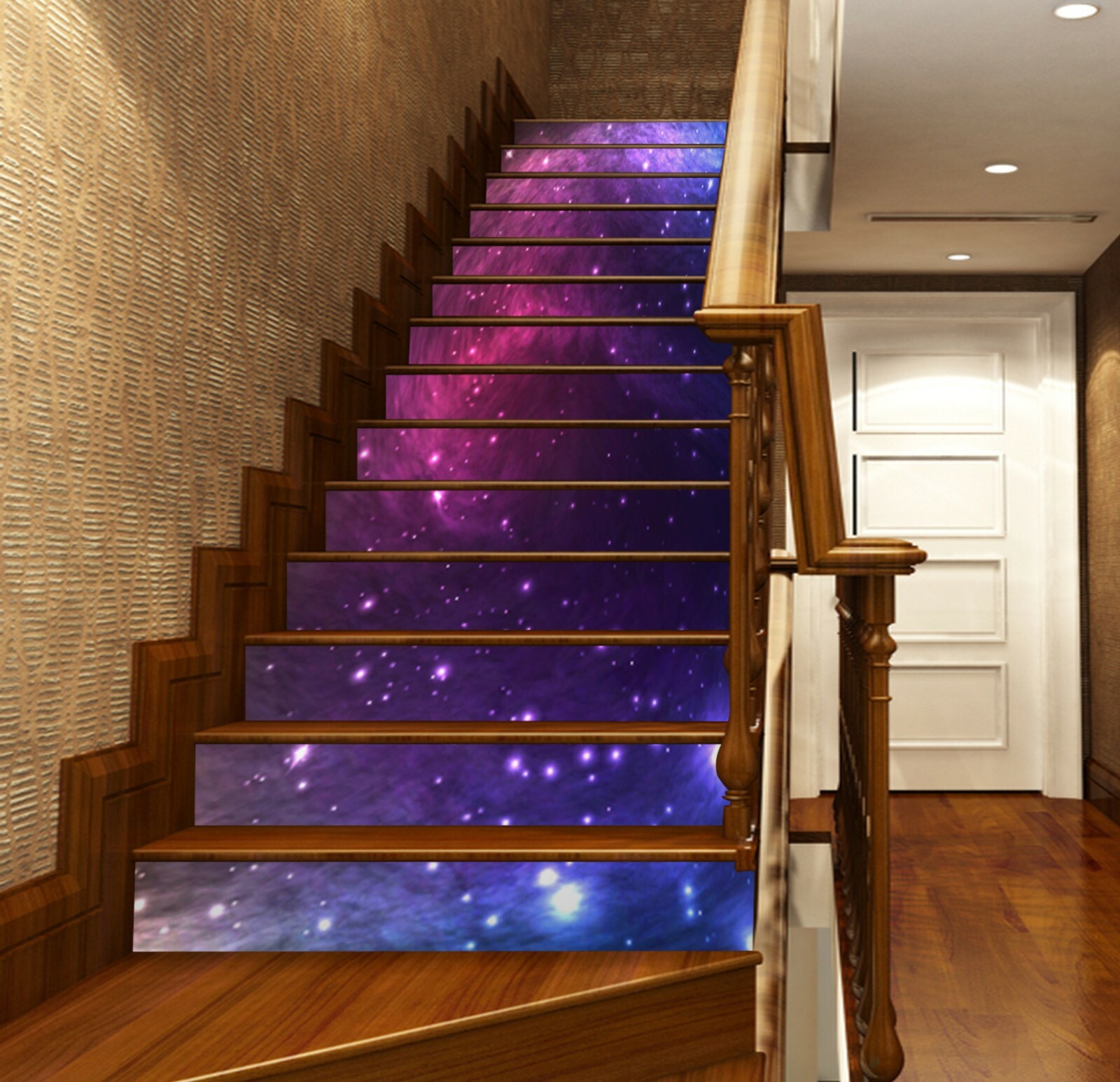 3D Purple Stars ZHU917 Stair Risers Decoration Photo Mural Vinyl Wallpaper Amy