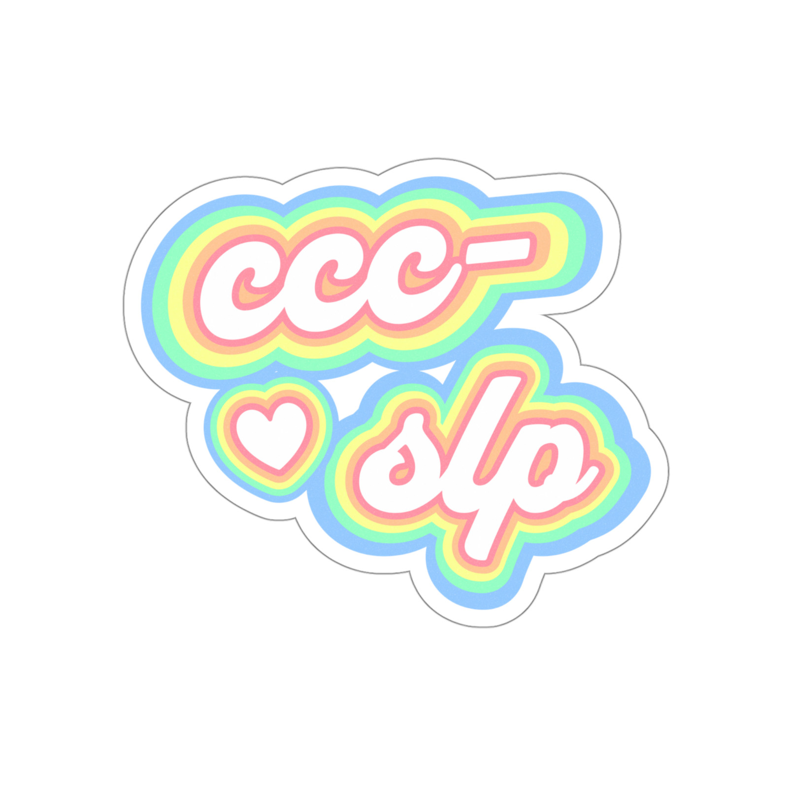 CCC-SLP Retro Pastel Die-Cut Cute Vinyl Sticker Speech Languag Pathologist Gift