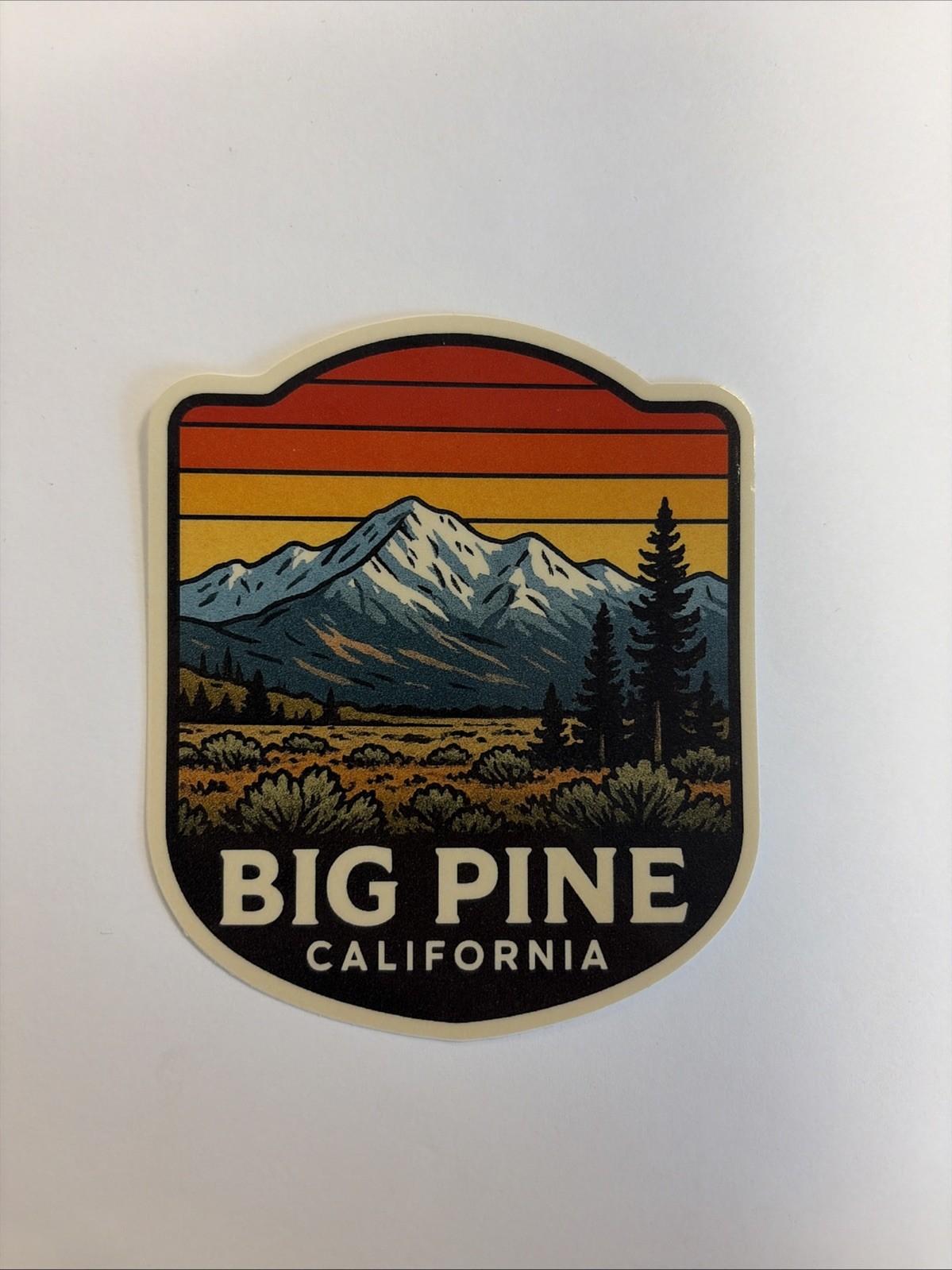 Big Pine California Eastern Sierra Nevada Mountains Sunset Sticker