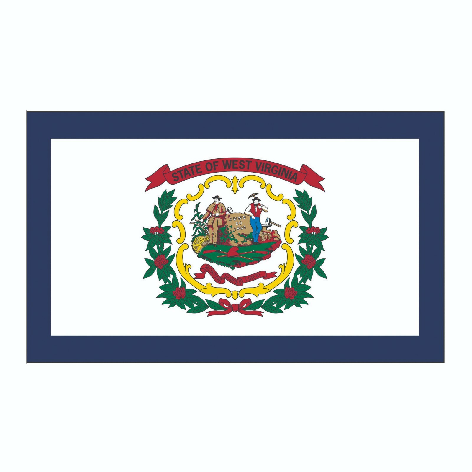 West Virginia State Flag Sticker, Decal, Bumper Sticker Vacation Sticker 3" x 5"