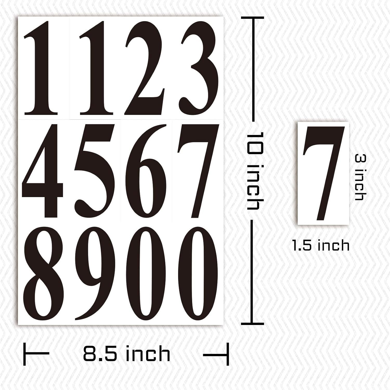 3 Inch Black Vinyl Number Stickers – 36pc Waterproof Die Cut Decals for Mailb…