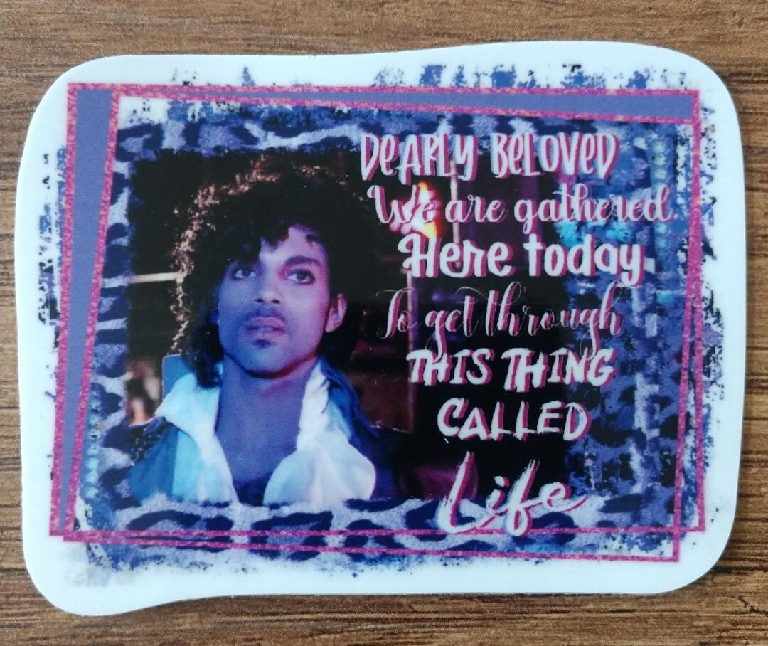 Prince Vinyl Sticker Dearly Beloved Let's Go Crazy Laptop Hydroflask Decal