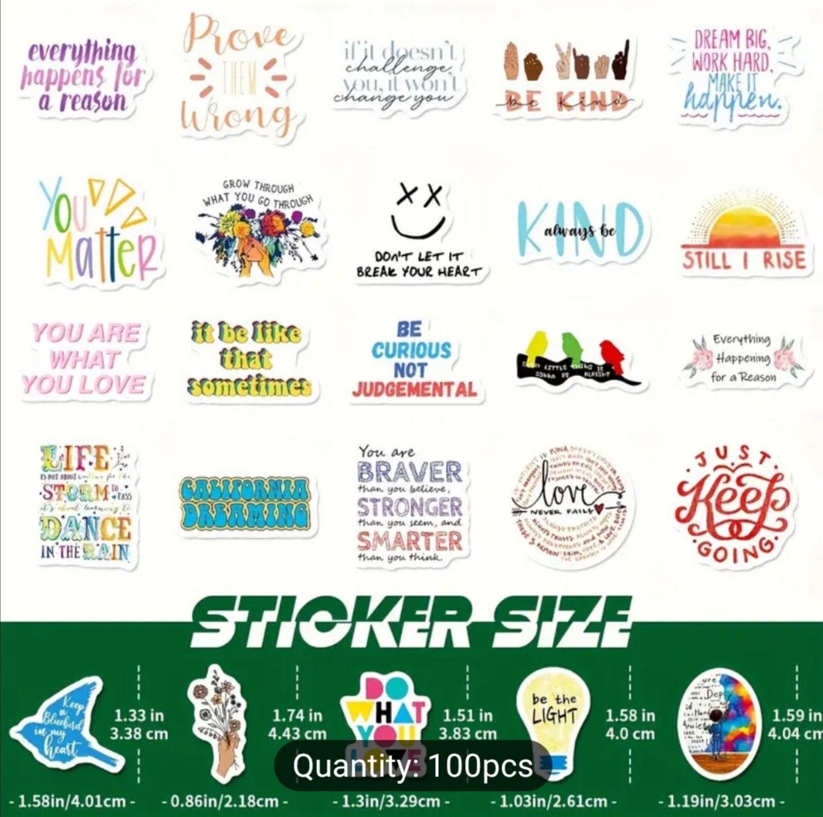 10 PCS Mini Inspirational Quotes Sayings Stickers BRAND NEW