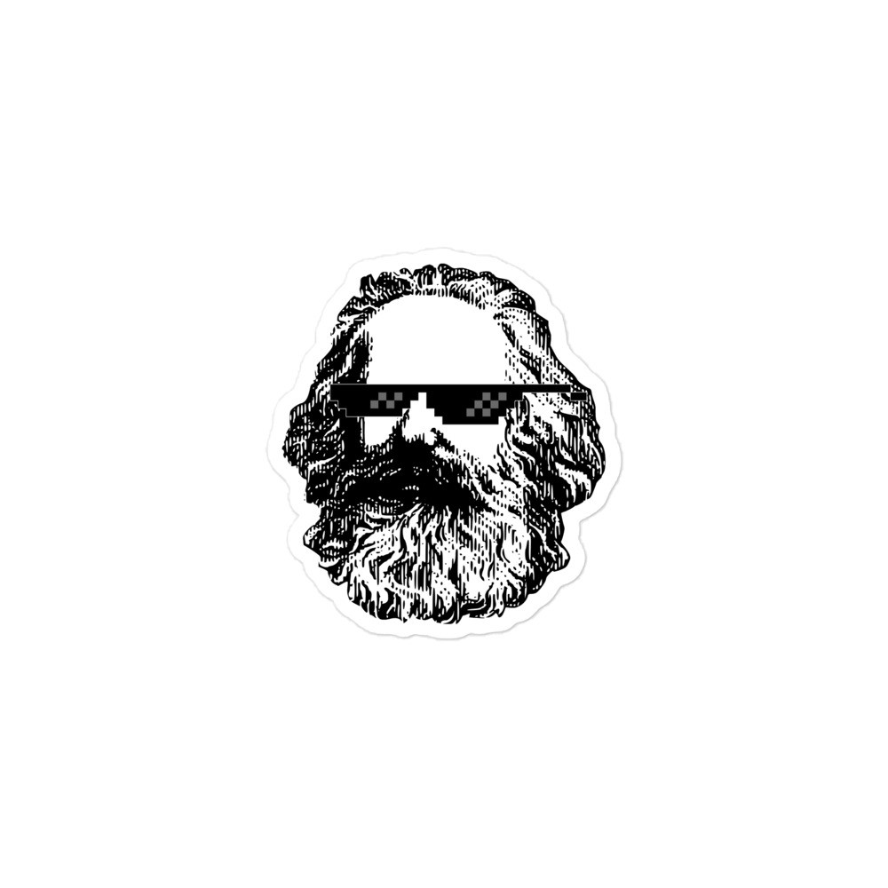 Sticker Karl Marx In Sunglasses Ironic Deal With It Meme Cool Communist Pixel