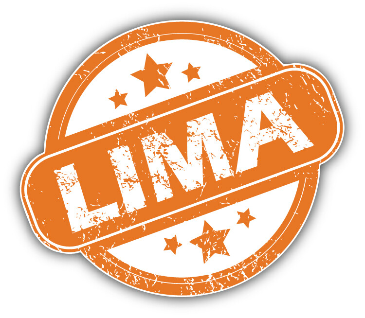 Lima Grunge Rubber Travel Stamp Car Bumper Sticker Decal