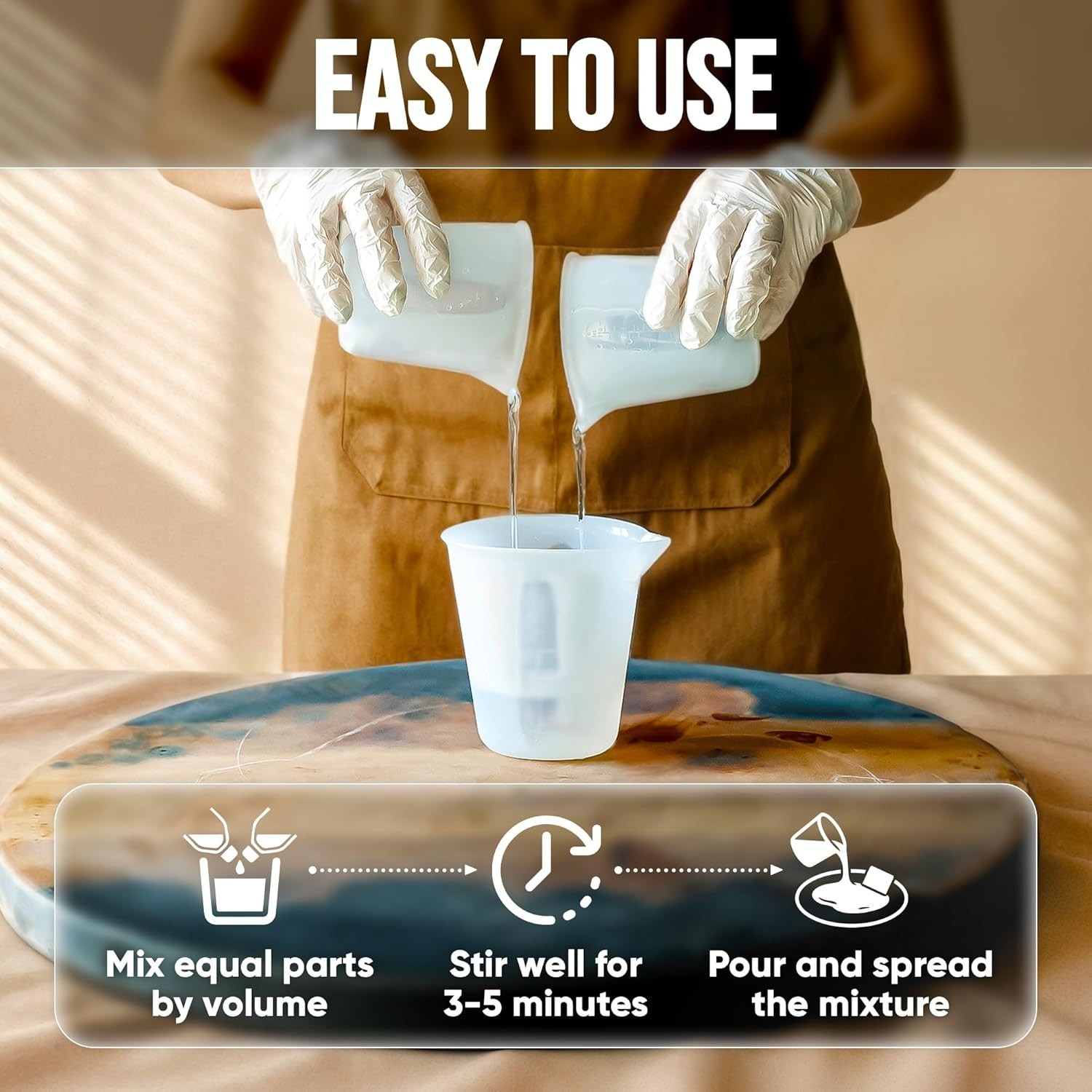 Table Top Epoxy Resin Kit 1 Gallon – Ultra Clear, High-Gloss, UV & Scratch Resis