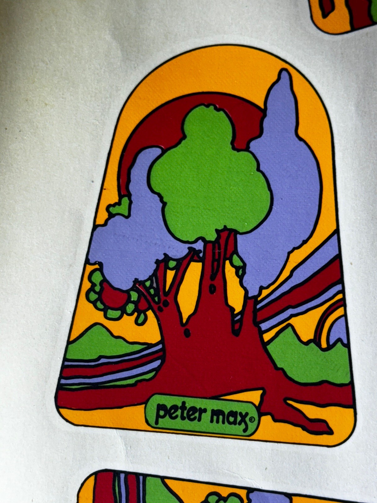 Peter Max Flower Power Decal 1970 Cookware Decals Hippie Groovy Kitchenware