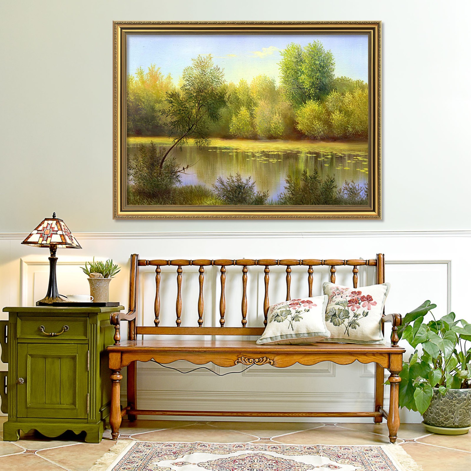 3D Green River 4 Fake Framed Poster Home Decor Print Painting Unique Art Summer
