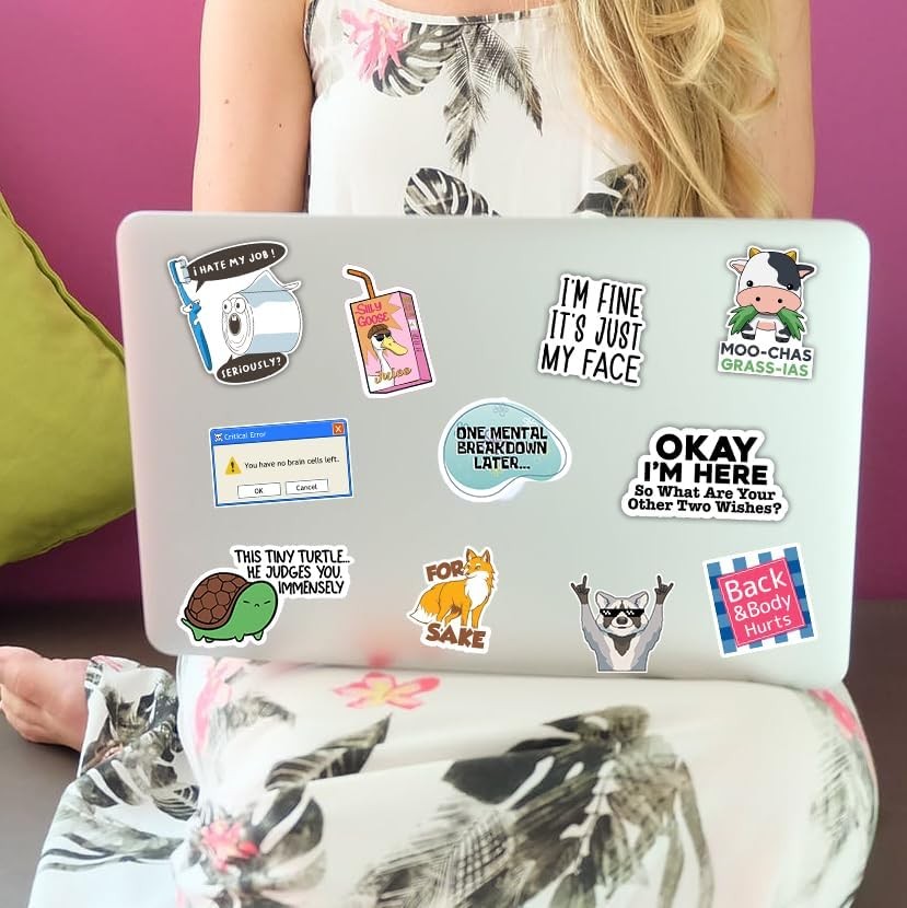 130 Pcs Funny Saying Stickers for Adults Quote Water Bottles Stickers Pack Water