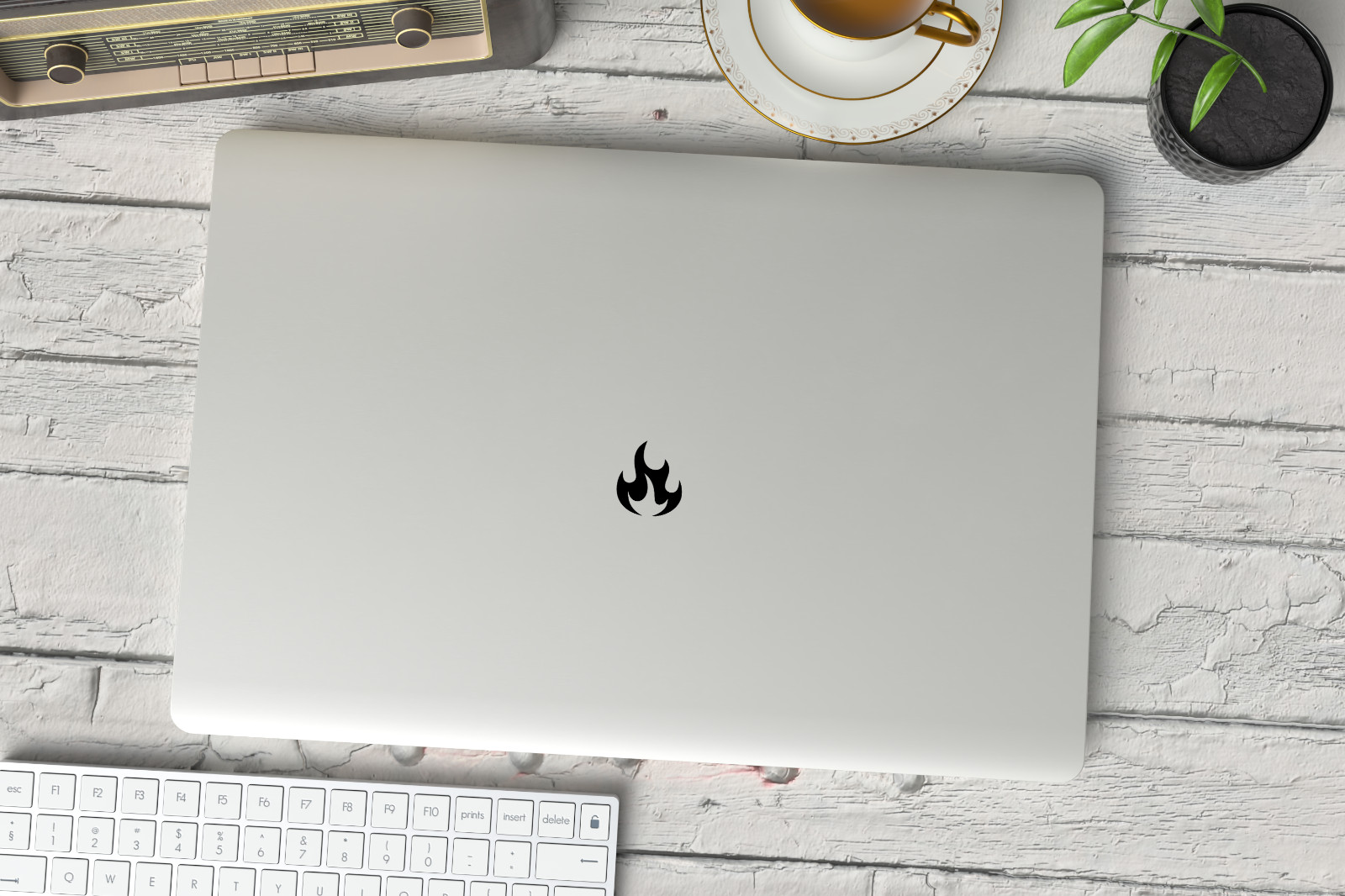Set of 4 – Fire Symbol Vinyl Decal Laptop Car Window Stickers – DIY