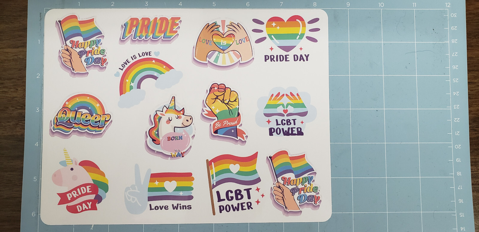 Pride Month Glossy Stickers Set – Full Sheet, Various Sizes