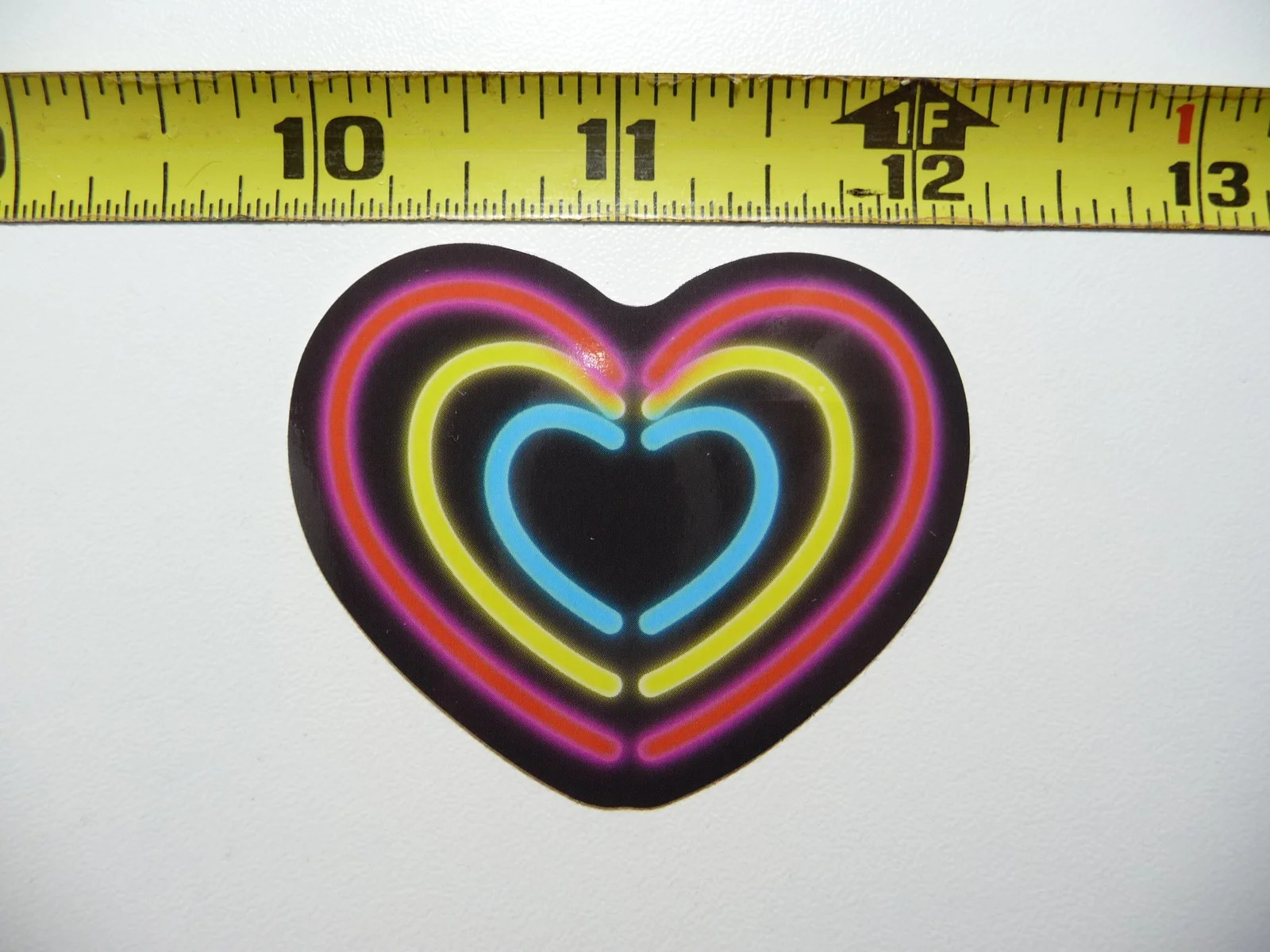 NEON SMALL STICKER DECAL HEART MULTICOLOR LAPTOP FUNNY DECORATION