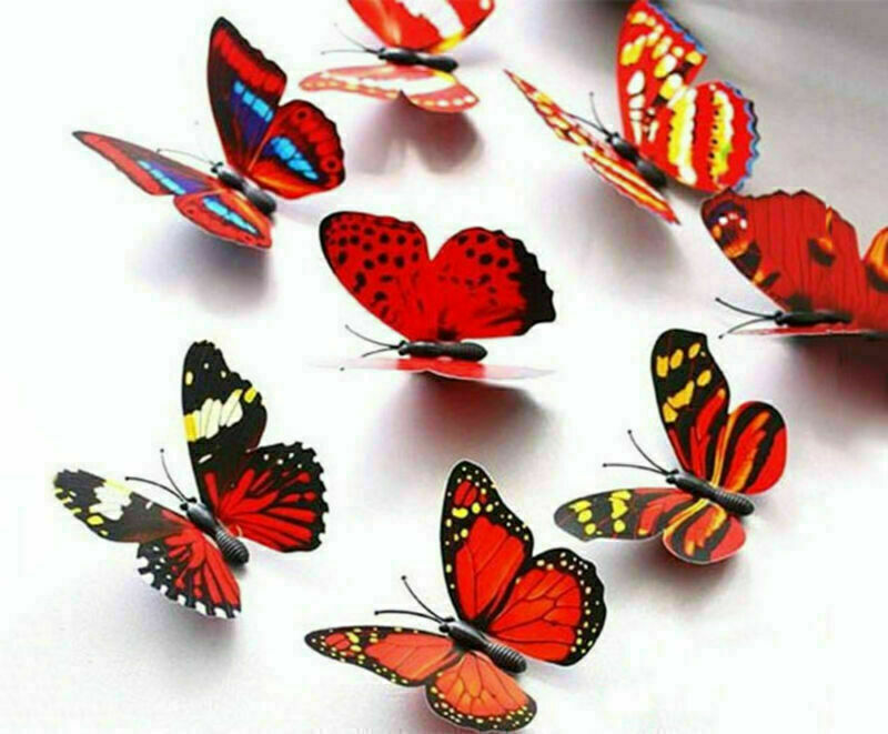 24pcs Multicolor Artificial Butterflies with Magnet Home Decorations Accessories