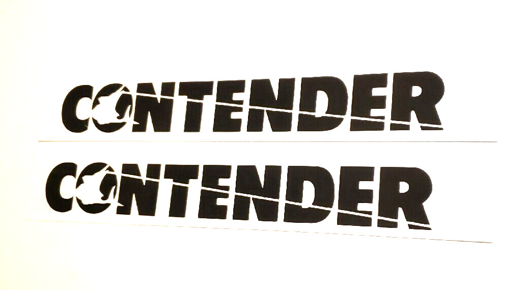 CONTENDER boat Decals Stickers Gloss black 26" (2) Fast USA