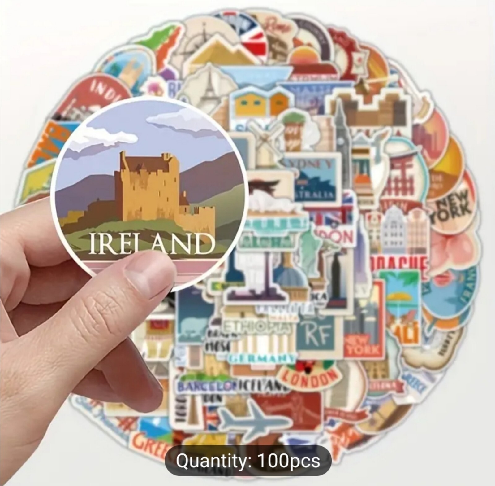 20 PCS Famous Countries Cities Landmarks Locations Travel Stickers BRAND NEW
