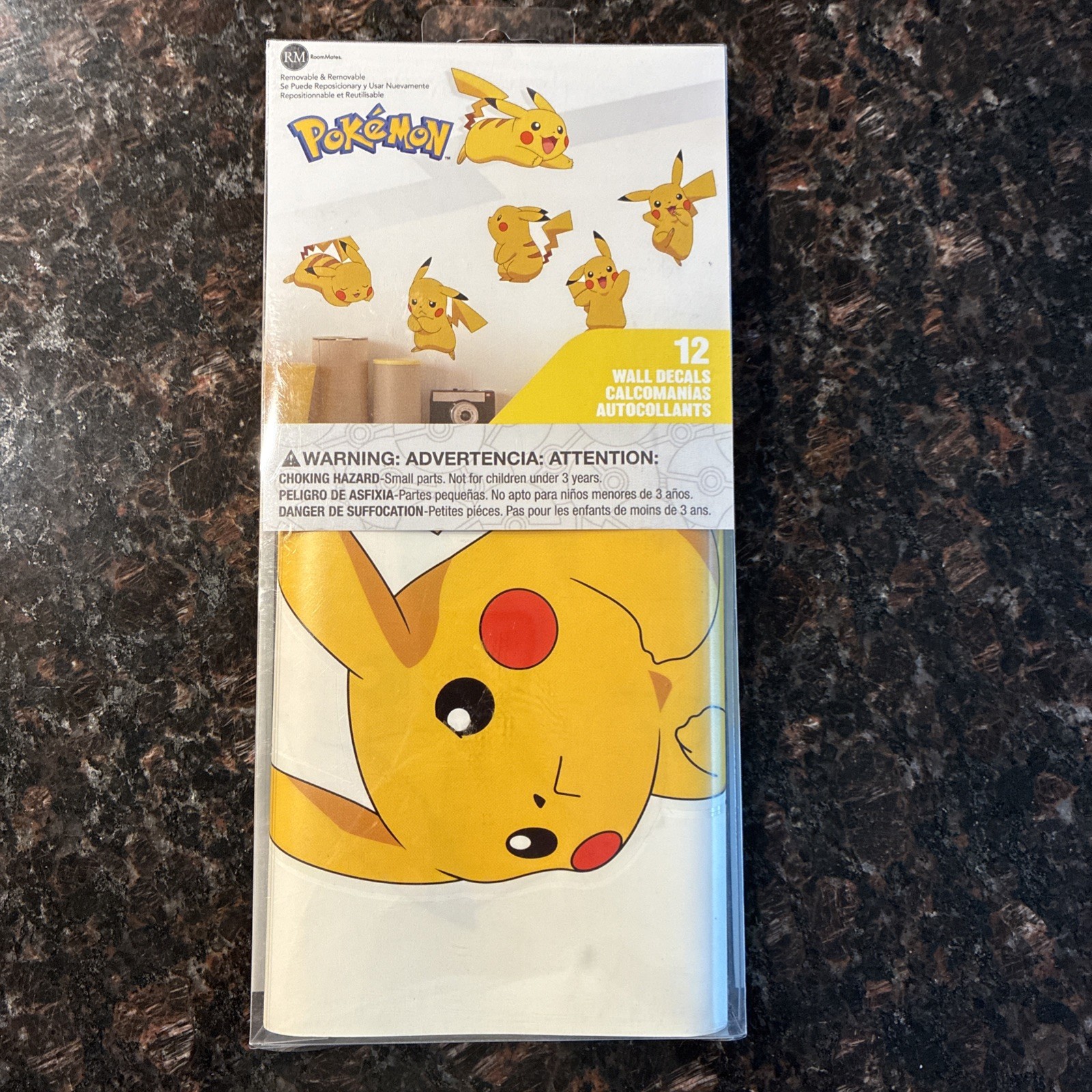 12pc Pokemon PIKACHU Removable & Repositionable Wall Decals! *New *Fast Shipping