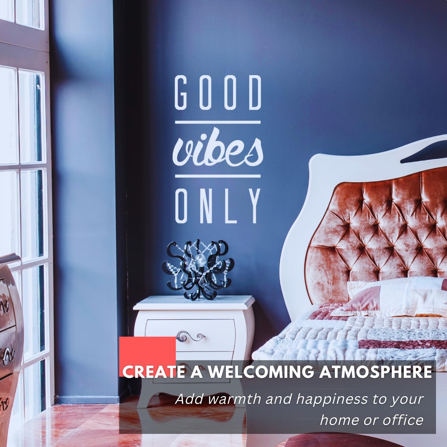 Good Vibes Only Inspirational Motivational Wall Art Decal Quote for Staying I…