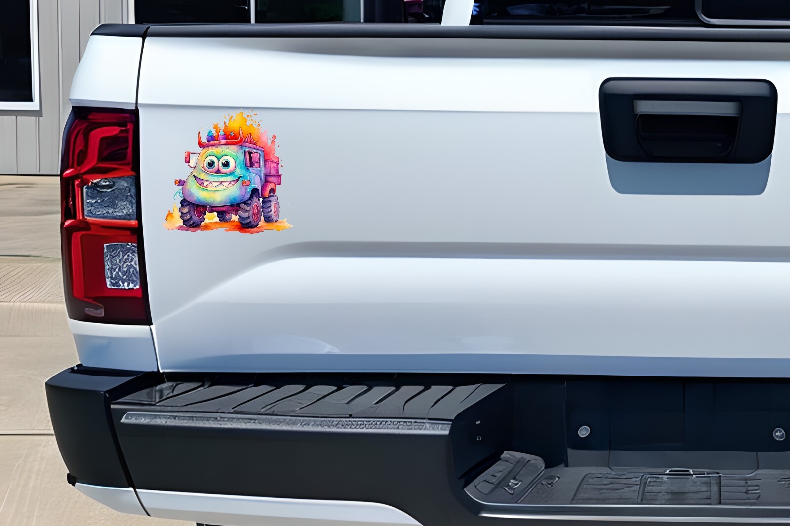 Cute Monster Truck UV DTF Transparent Sticker / Decal