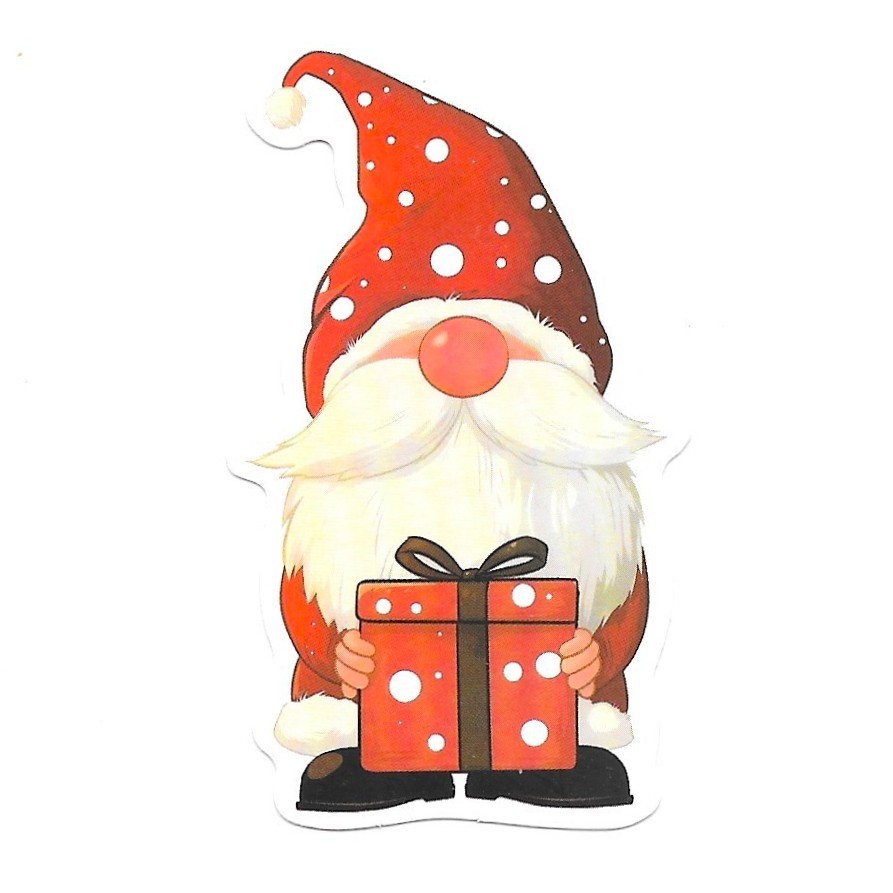 Christmas Gnome Sticker Vinyl Die Cut Scrapbook Journal Holiday Gift Decor