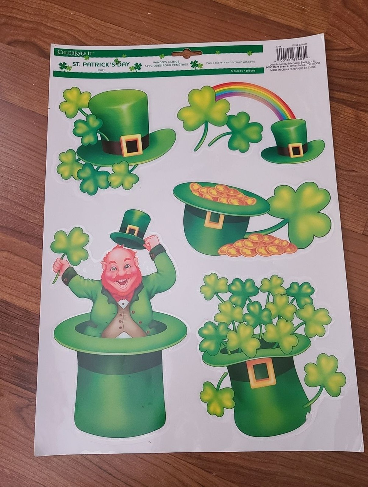 bundle of 6 vintage holiday decor window clings st patricks halloween valentines