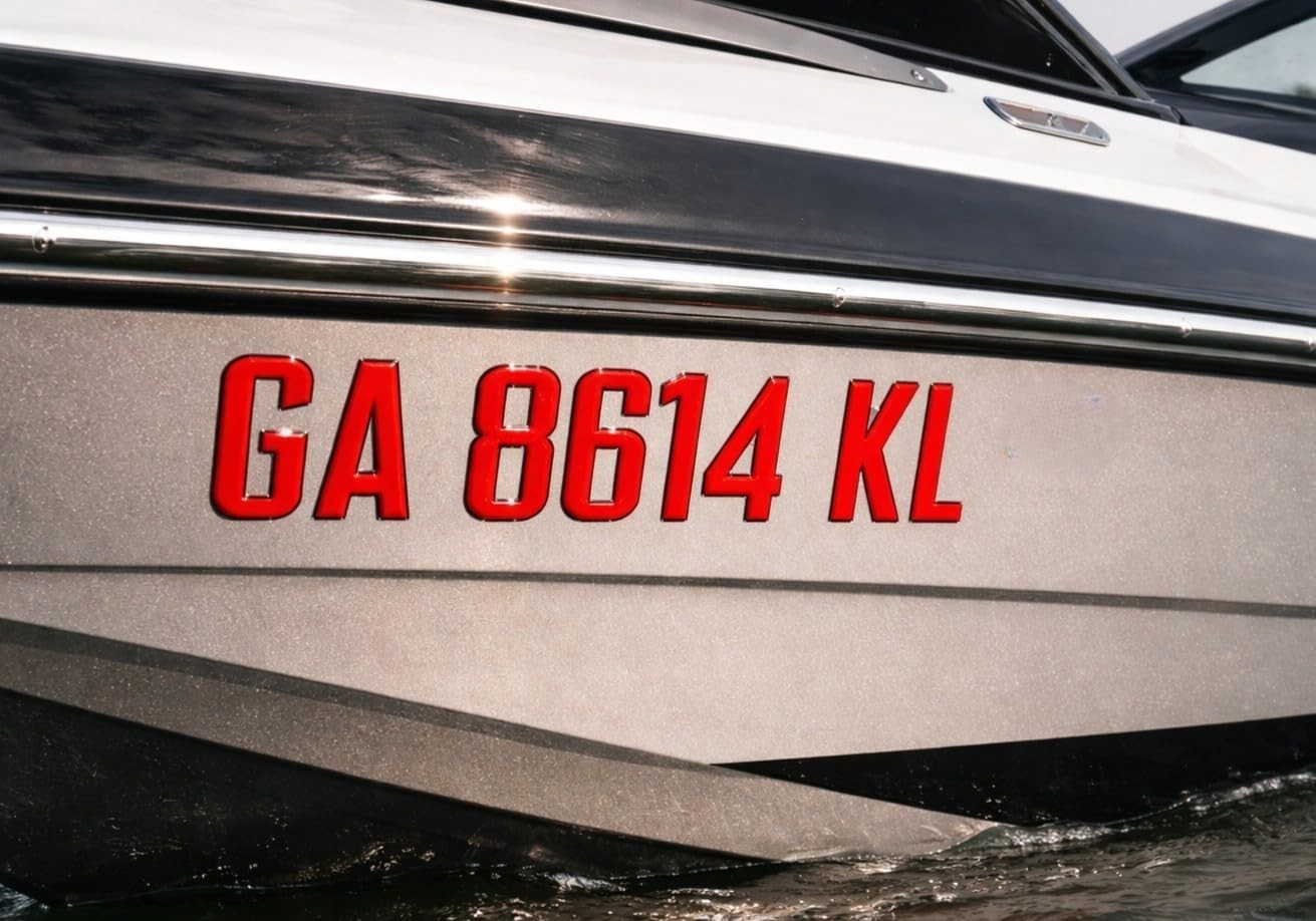Boat and Jet Ski Lettering Marine Grade Raised Registration Numbers Raised Domed