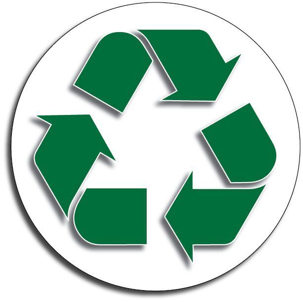 RECYCLE 4" Green Plastic/Cans/Bottles/Recycling/Paper Vinyl Decal 3M Sticker