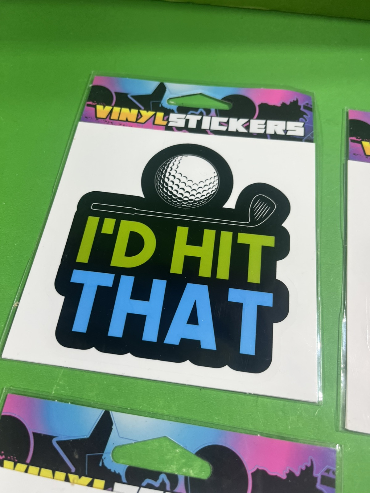 I'D HIT THAT Golf Vinyl Sticker 4.25in x 4in Lot Of 3 Plus Small Sticker Bonus