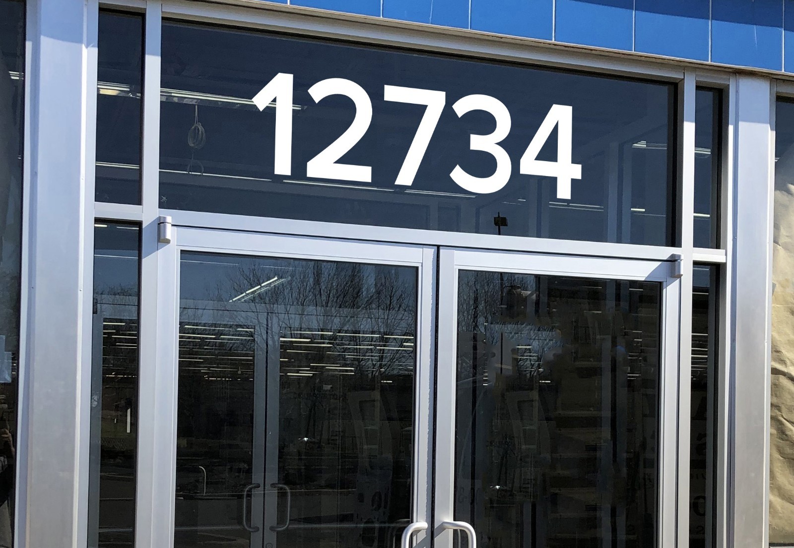 Large Modern Minimalist Storefront Numbers Vinyl Decal Business Window Proxima