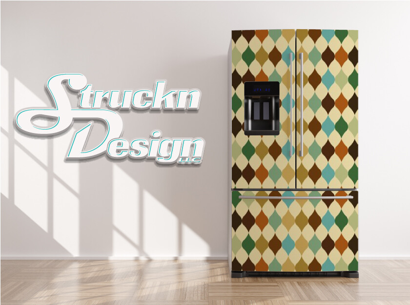 Diamond Cross Pattern Red Purple Blue Fridge Freezer Wrap Side Door Vinyl Decal