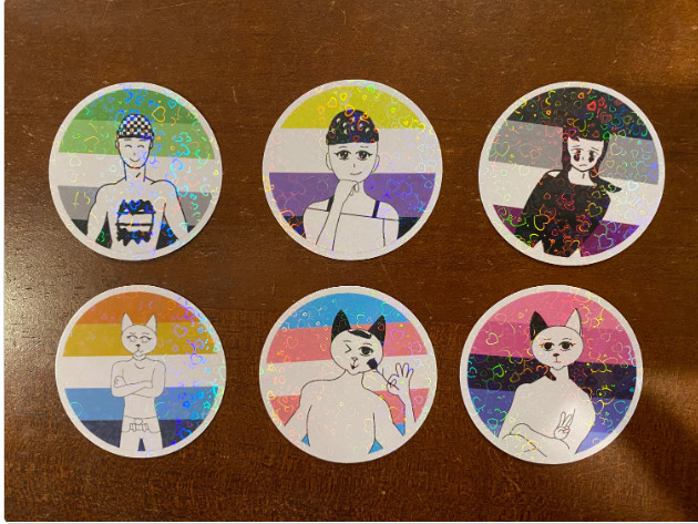 Pride Collection 2023 Holo Heart Stickers (Original Art)
