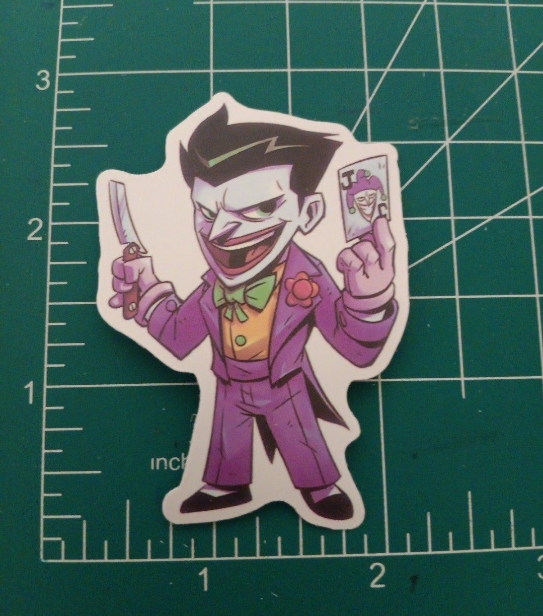 BATMANS X THE JOKER STICKER X DIE-CUT MATTE STICKER 3X2 INCHES STICKER