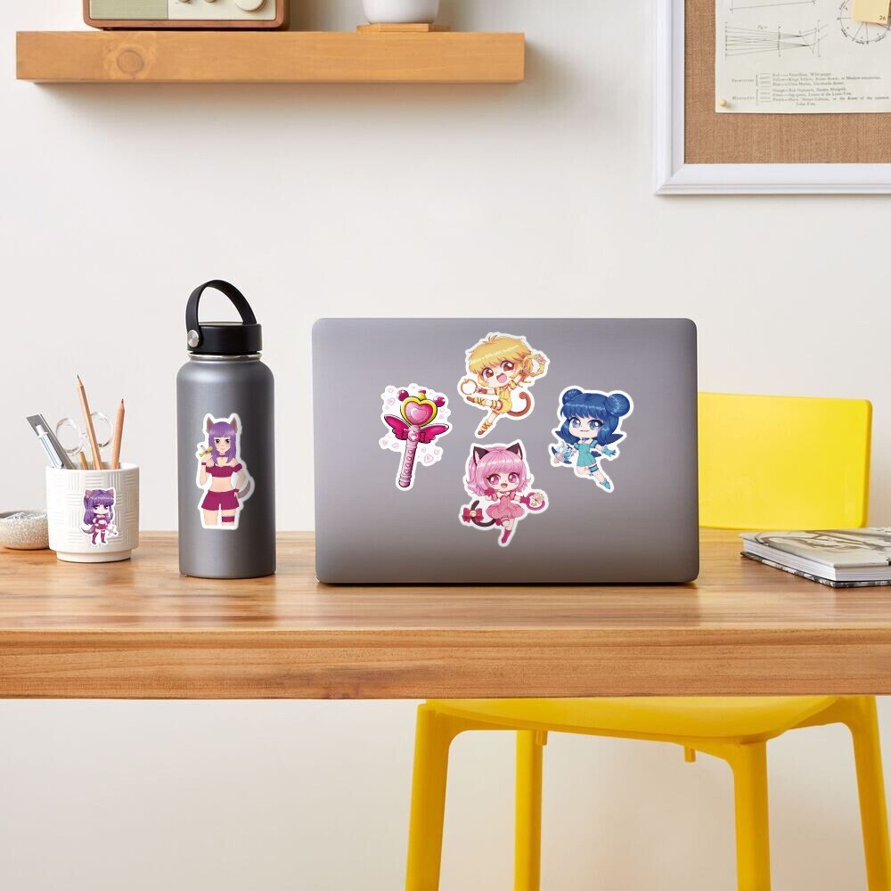 100Pcs Tokyo Mew Mew Sticker for Adults Teens Girls Scrapbooking Water Bottles