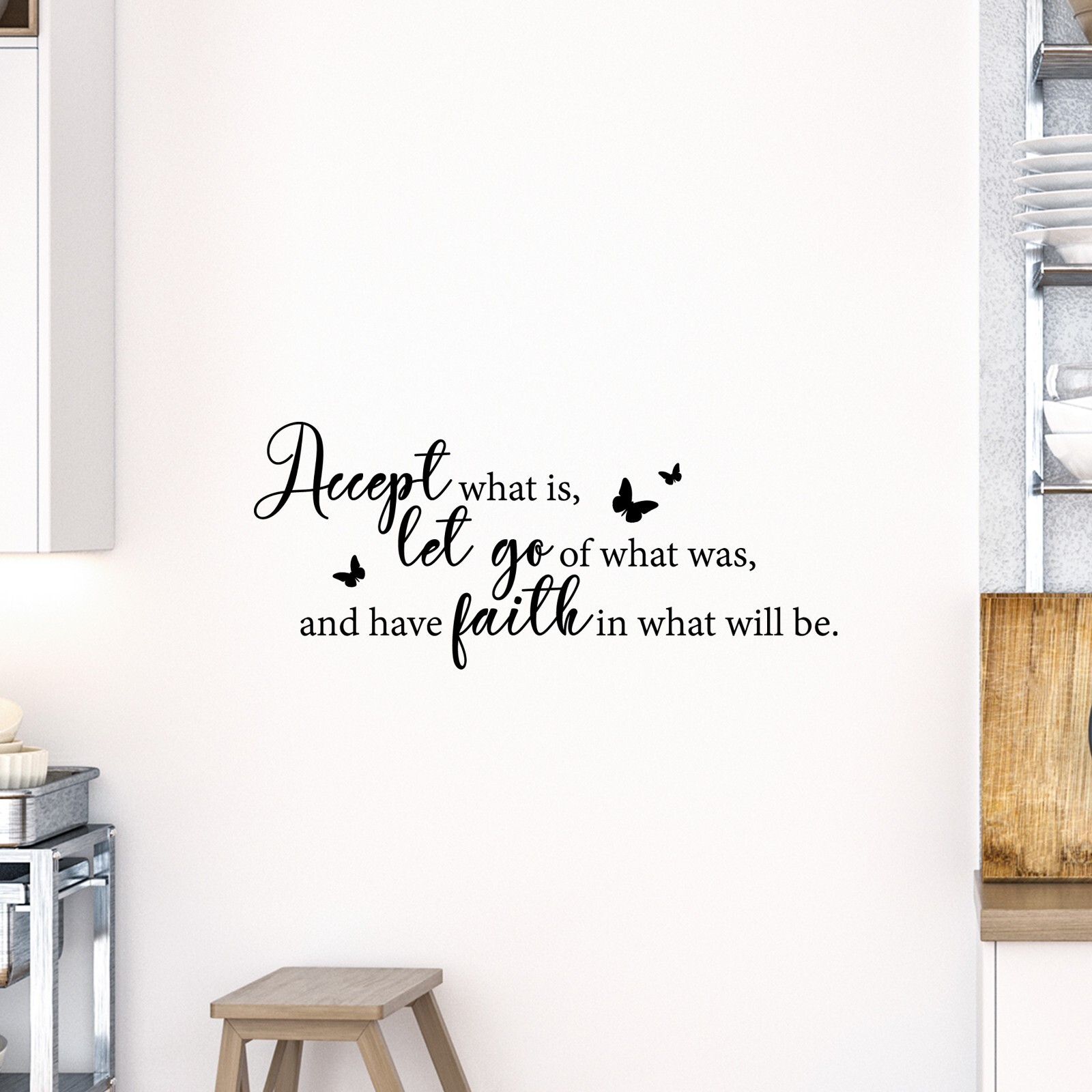Accept What Is Inspirational Wall Decal Quote Sticker Positive Mindset Decor
