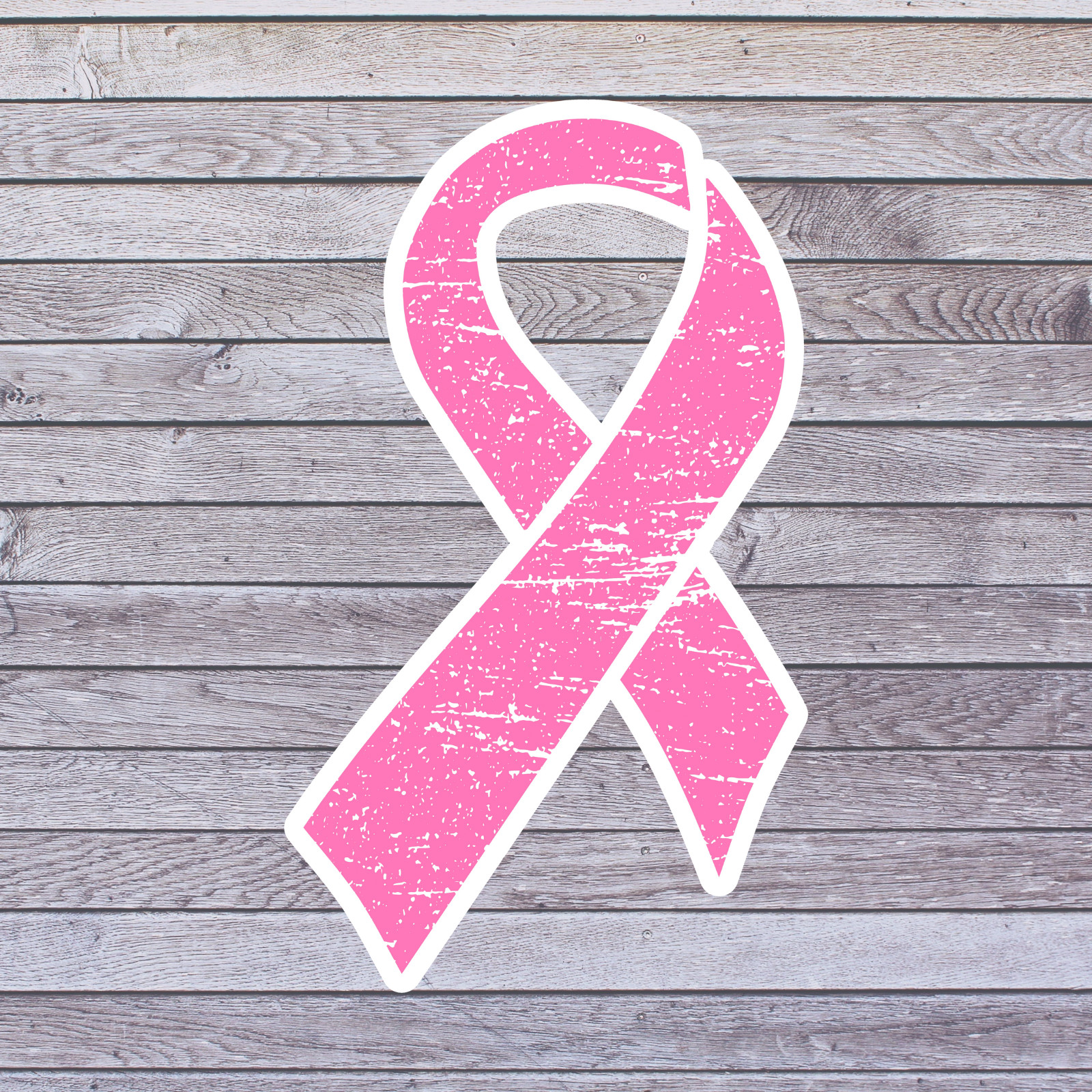 Cancer sticker vinyl decal awareness support breast cancer ribbon pink white