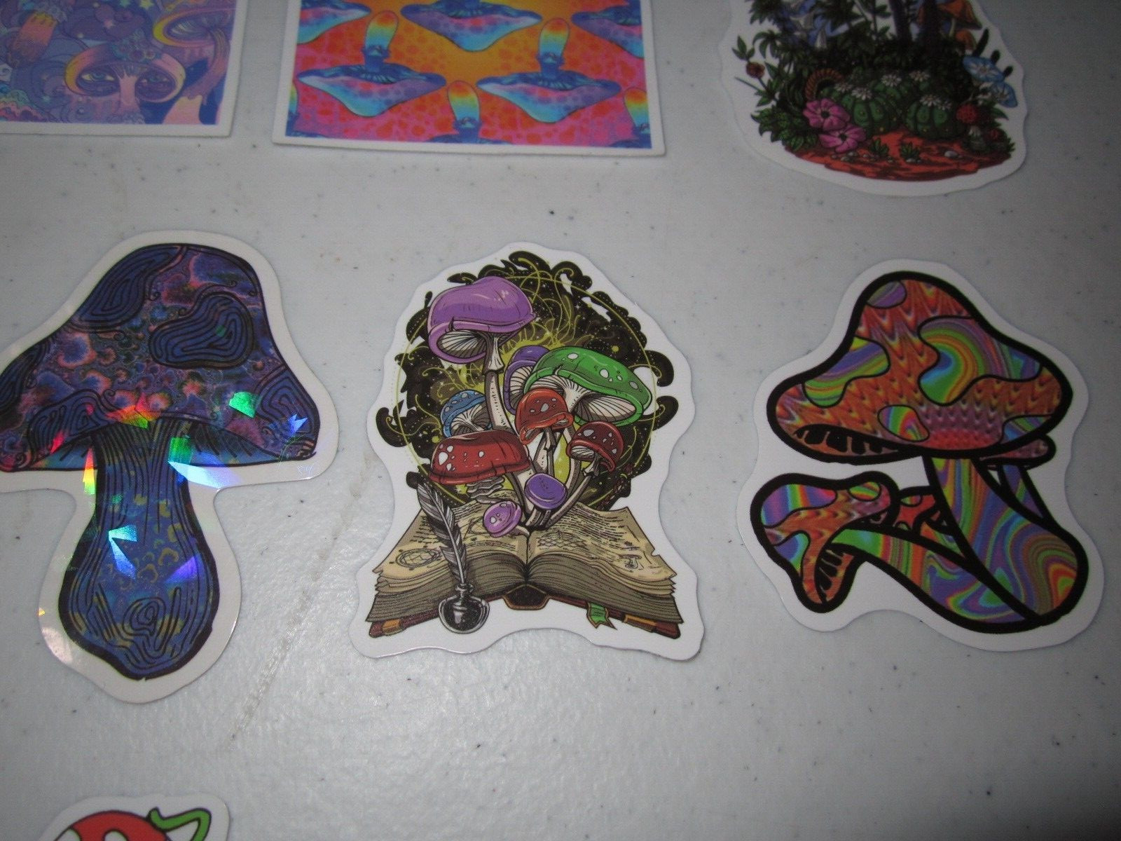 Lot Of 14 The Adventures Of Magic Mushroom Sticker ~ Funny Psychedelic GD Decals