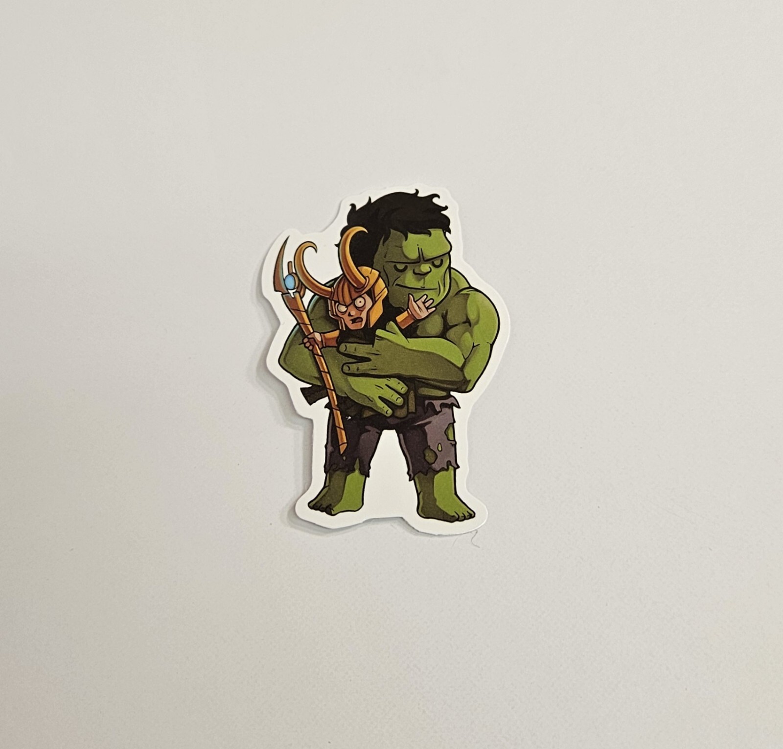 The Hulk Hugs Loki Sticker Cute Avengers Skateboard Decal