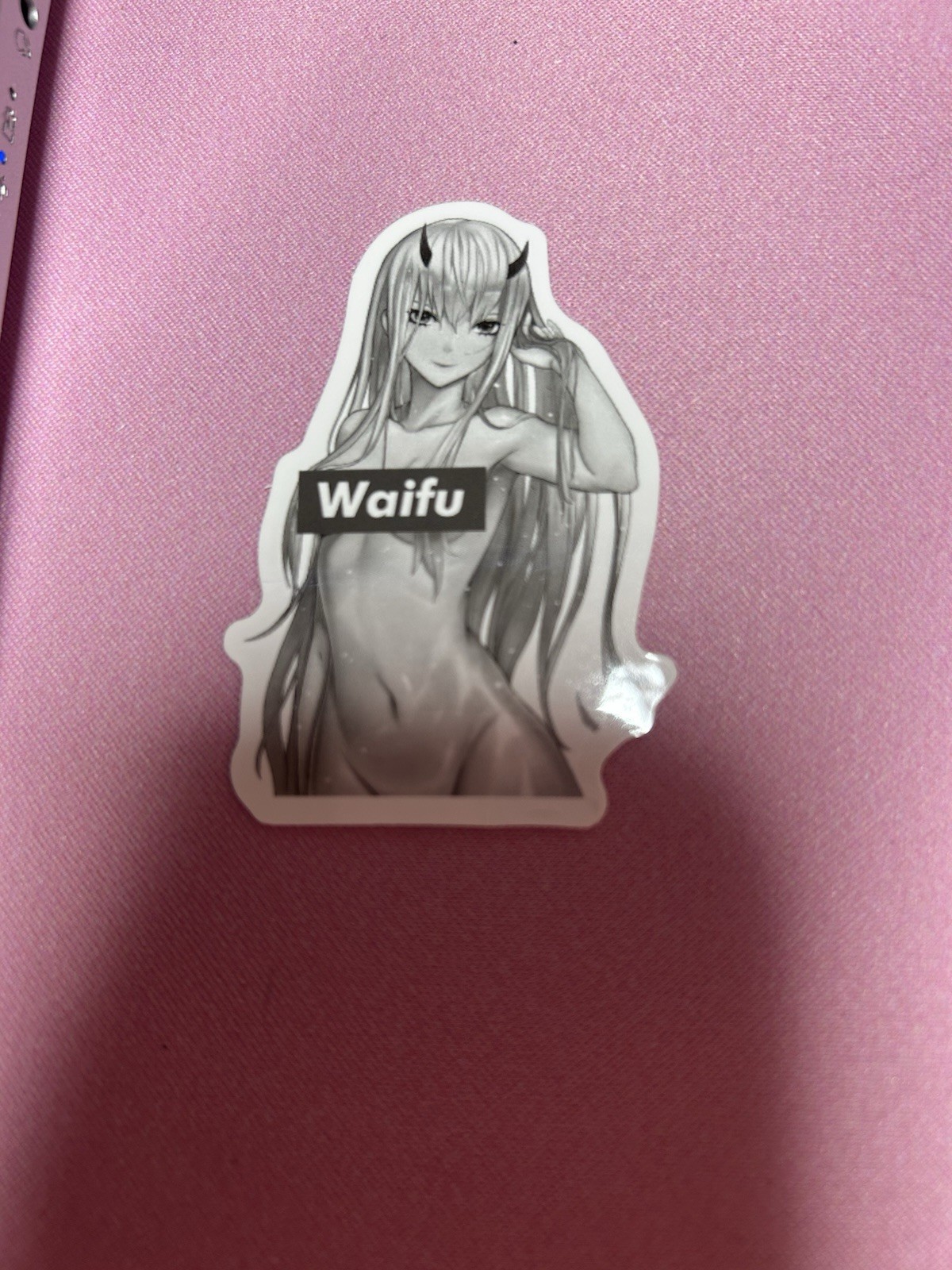 black and white waifu lewd sexy sticker #17