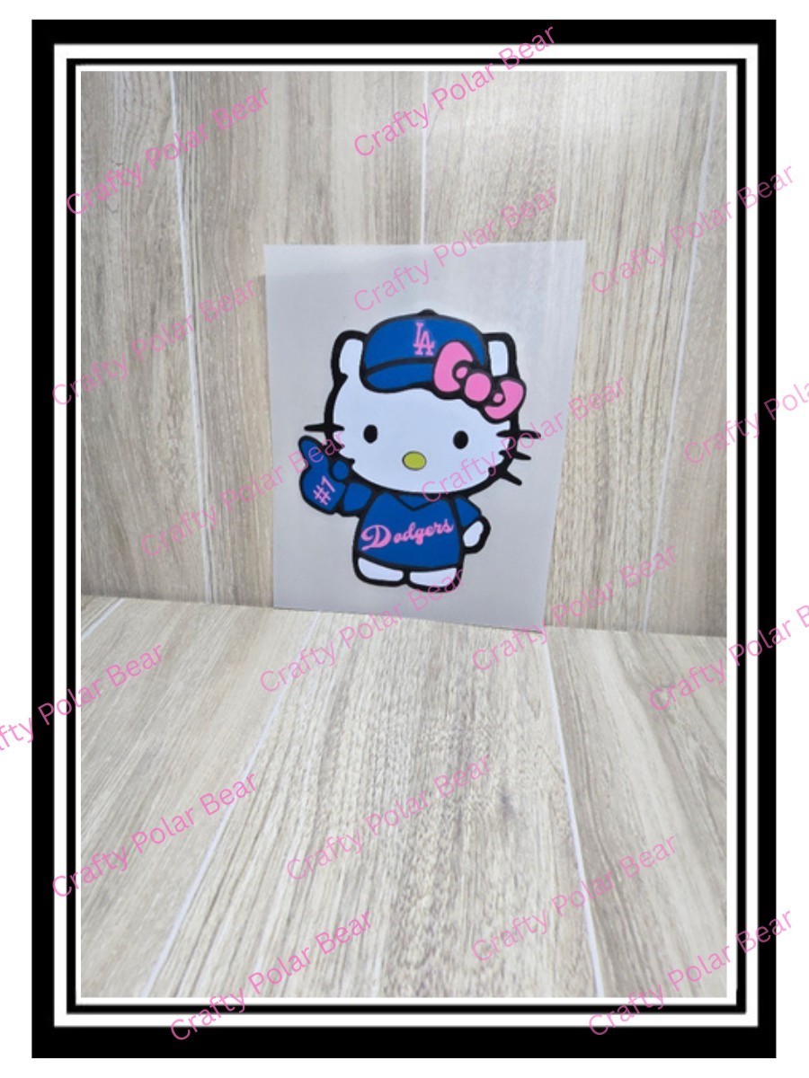 LA Dodgers Hello Kitty Car Truck SUV Window Wall Vinyl Decal Sticker