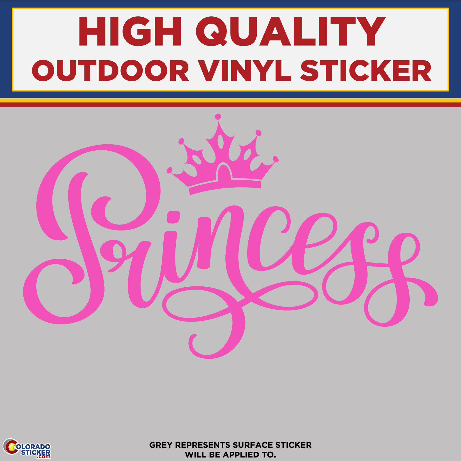 Princess Die Cut Text, High Quality Vinyl Stickers