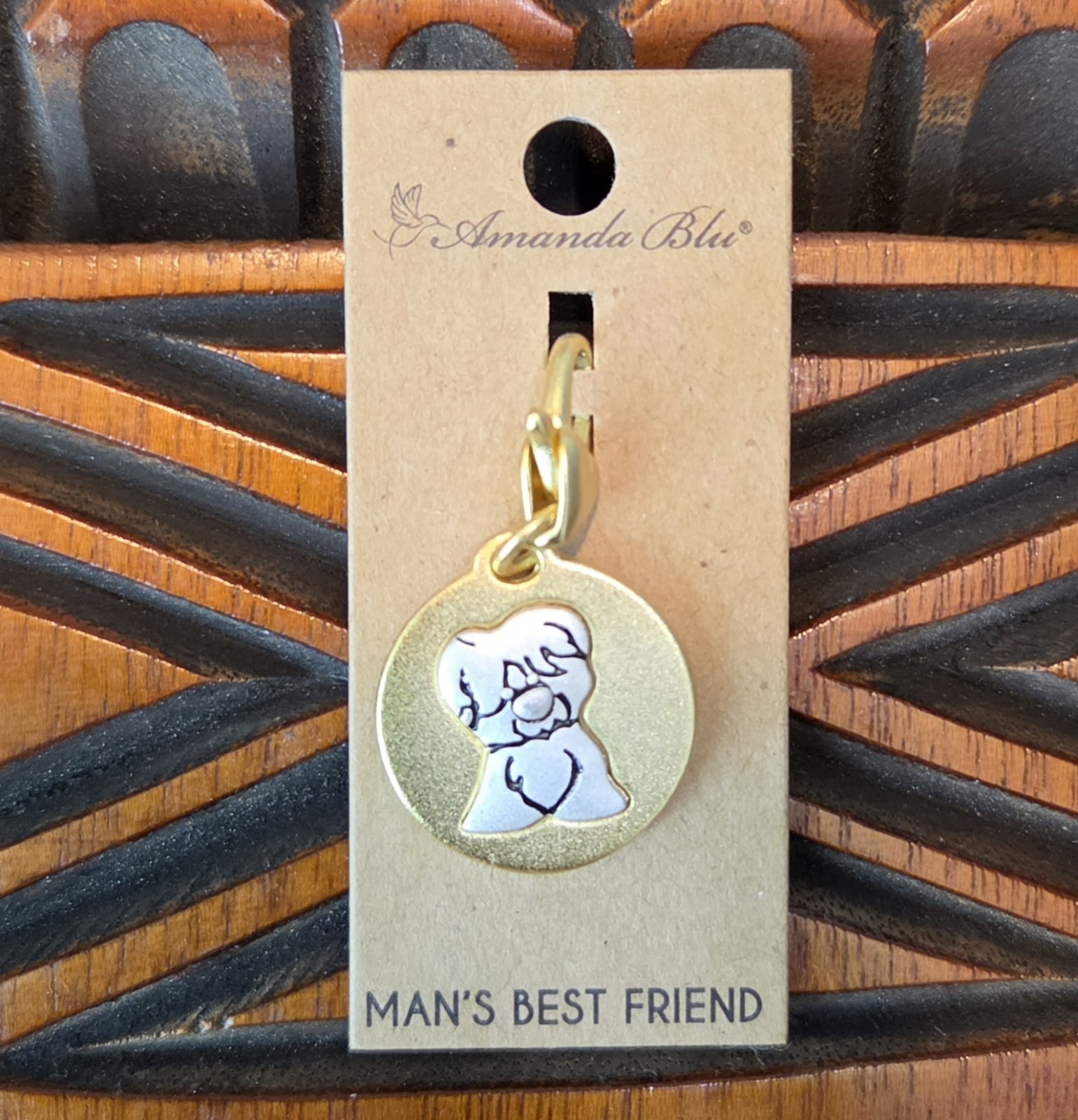 NEW Amanda Blu DOG Charm WHOEVER SAID DOGS DON'T SMILE NEVER HAD A DOG Two Tone