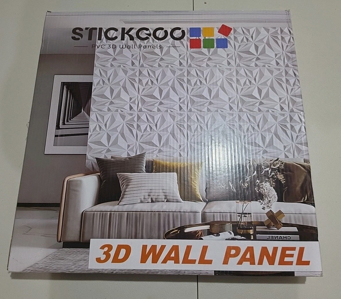 3D PVC Wave Wall Panels Metallic Silver Accent Tiles Decor 12 Pack