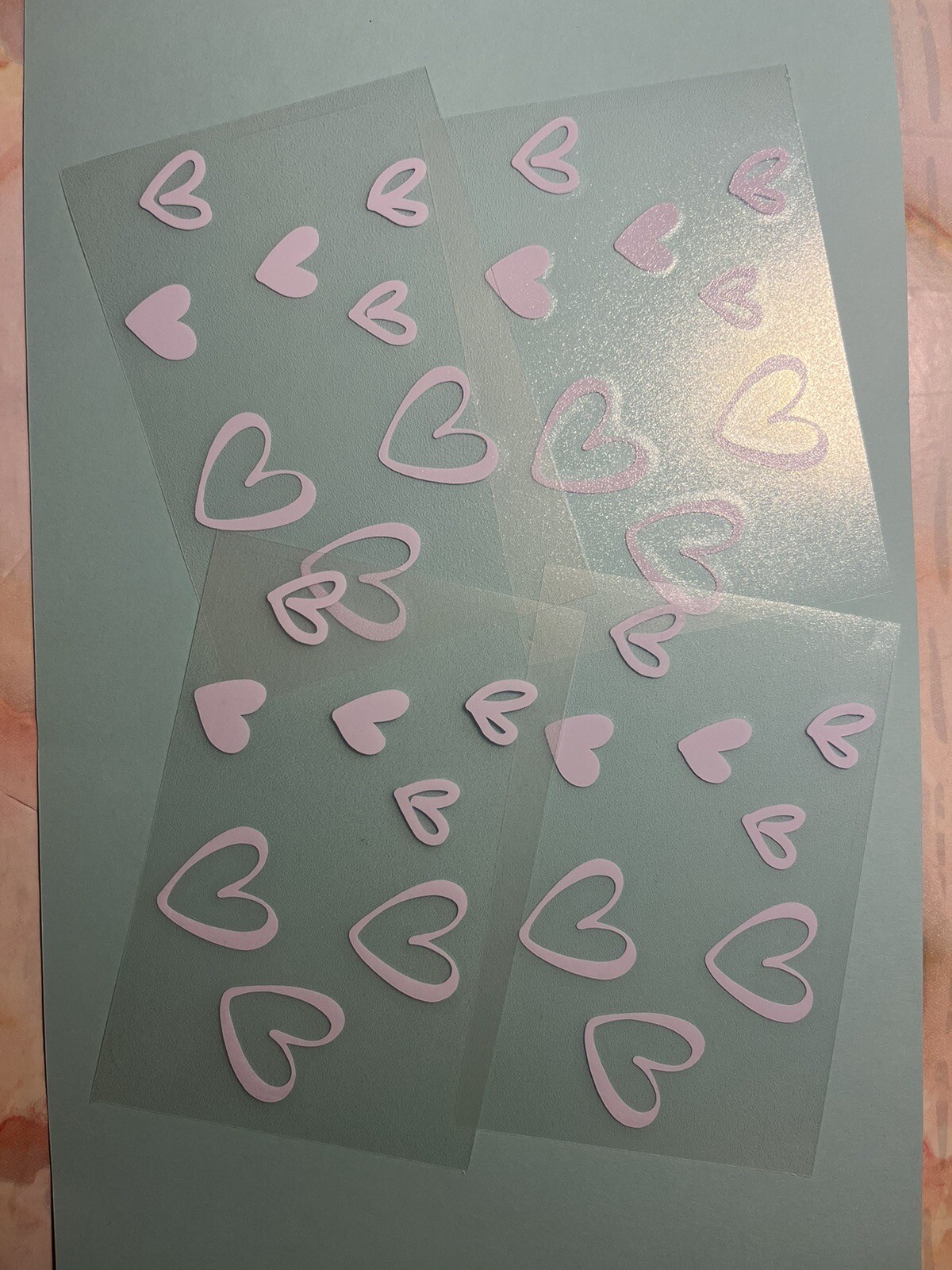 Stanley Tumbler Accessories 40oz 30oz Mini Heart Vinyl Sticker Sheet Decal X20