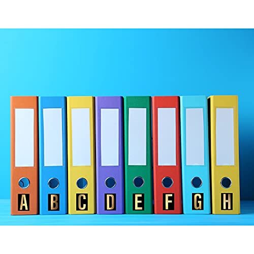 8 Sheets Self-Adhesive Vinyl Letters Numbers Kit, Mailbox 1 Inch Gold in Black