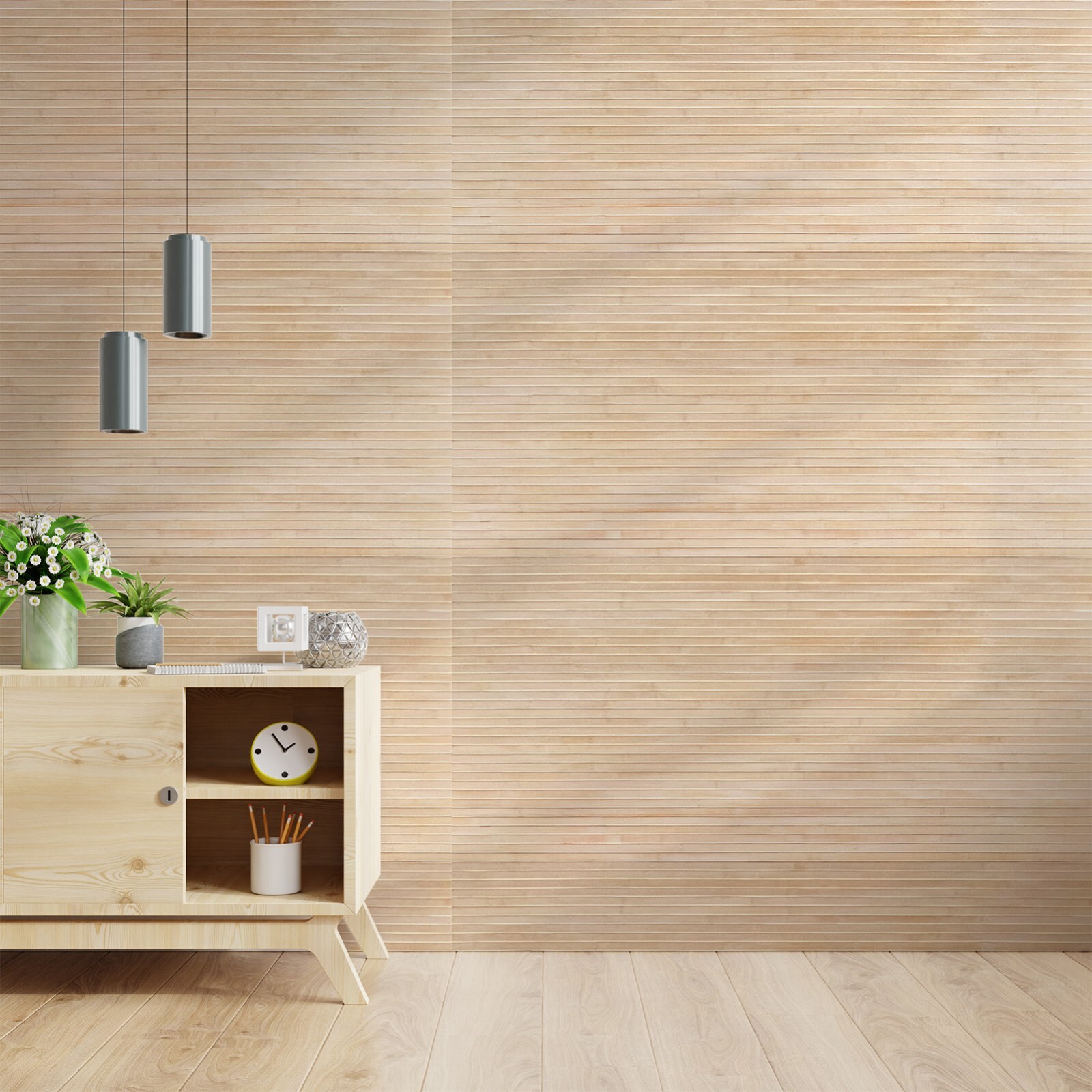 96x48in Natural Bamboo Wall Stickers, Cabinet Door Stickers, DIY