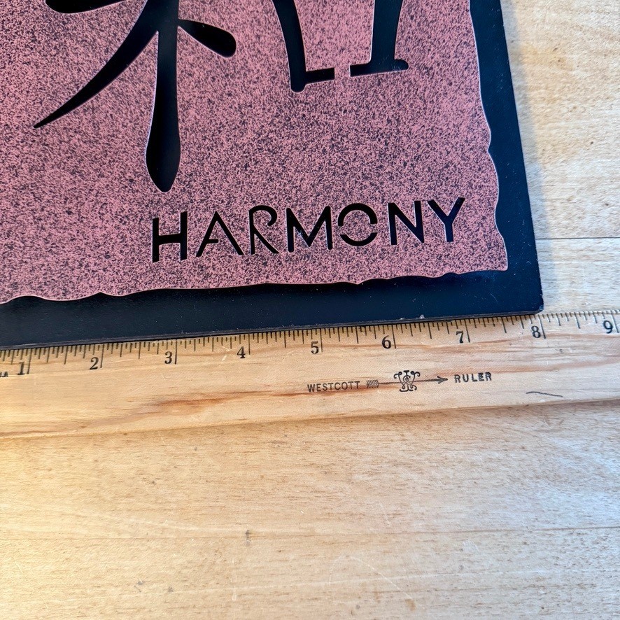 Set of 3 Metal Kanji Wall Art Plaques HOPE LOVE HARMONY Asian Inspired Decor