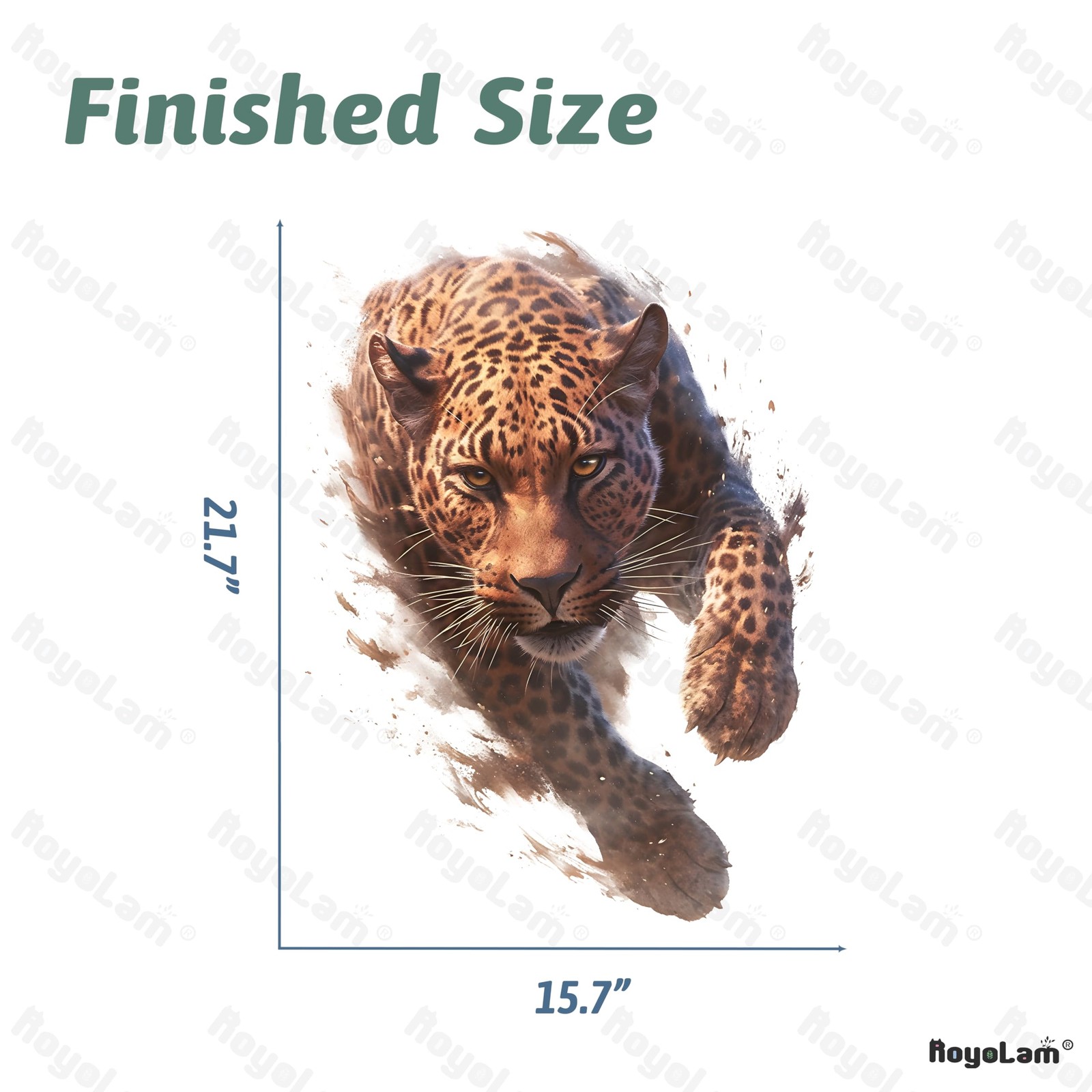 Running Leopard Wall Decals Removable Animal Vinyl Stickers for Nursery Livin…