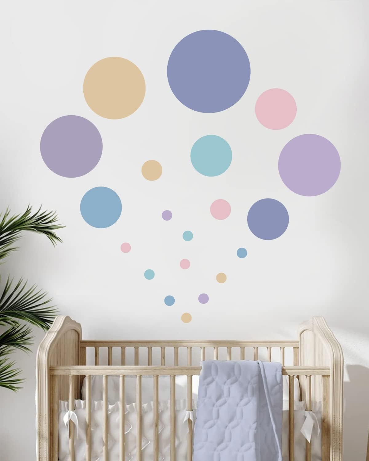 Multicolor Dots Wall Stickers Peel and Stick Vinyl Big Circle Wall Decals for Ne