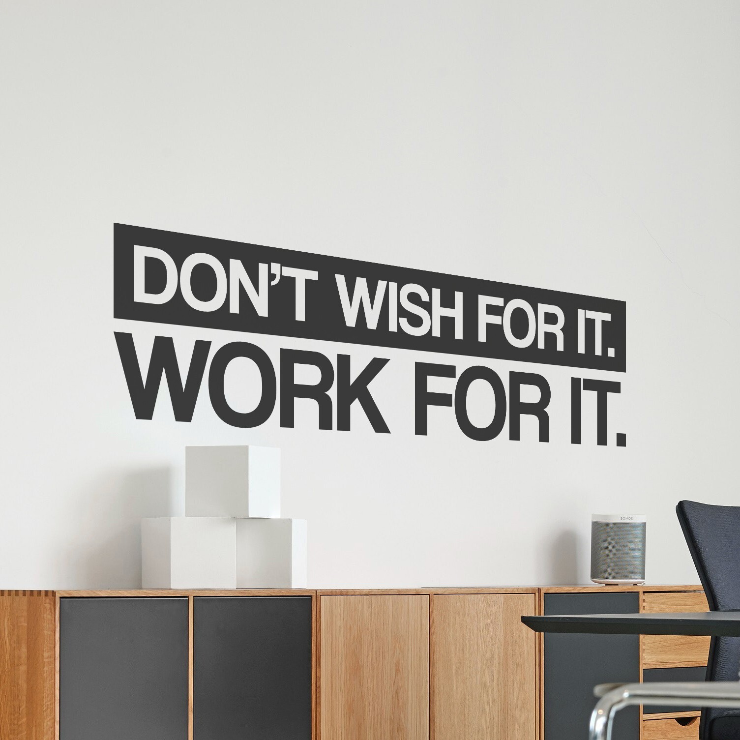 Don't Wish for it Work for it Motivational Wall Decal Sticker Quote Vinyl Art