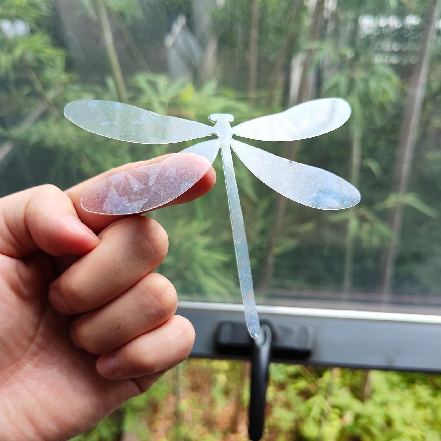 Holographic Window Decals for Bird Strikes – Glass Dragonfly, 24 Pieces