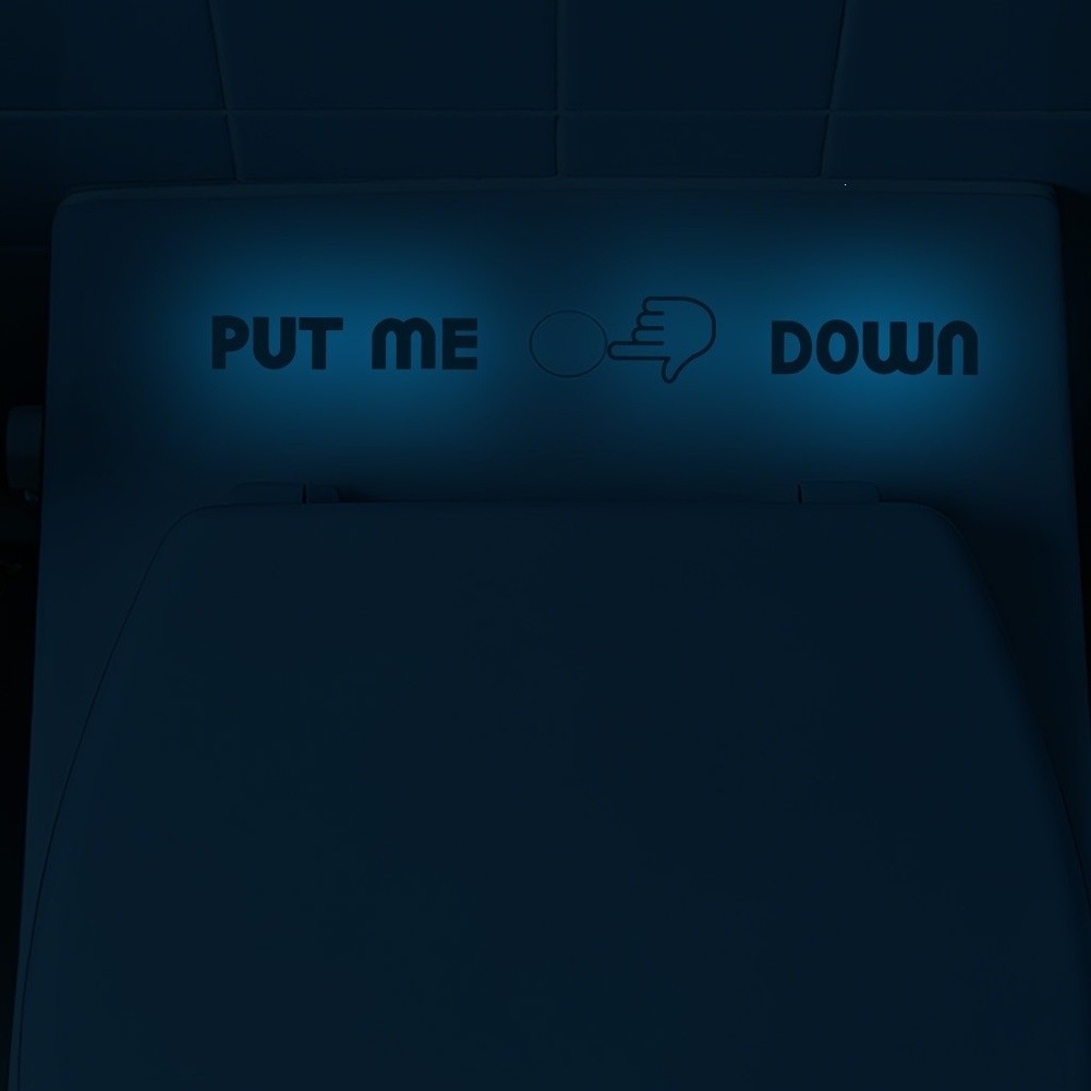 Waterproof Glow in Dark PVC Toilet Sticker Removable Anti Static Blue 10 5cm